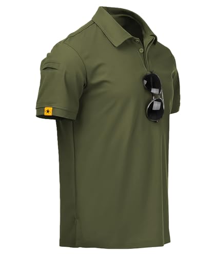 Detalle de JACKETOWN Polo Shirt Uomo Manica Corta: polo sportiva leggera, traspirante e ad asciugatura rapida
