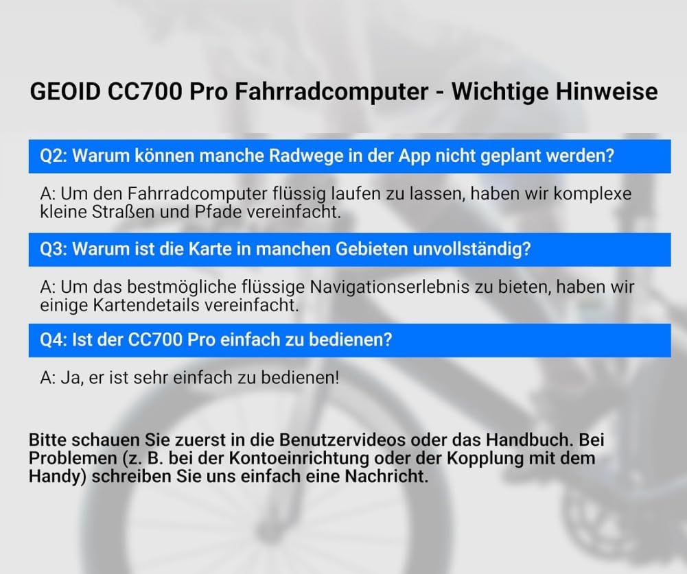 Thumbnail 1 de GEOID CC700 Pro GPS-Fahrradcomputer mit 2,8-Zoll Touchscreen, Karten-Navigation und ANT+ & Bluetooth