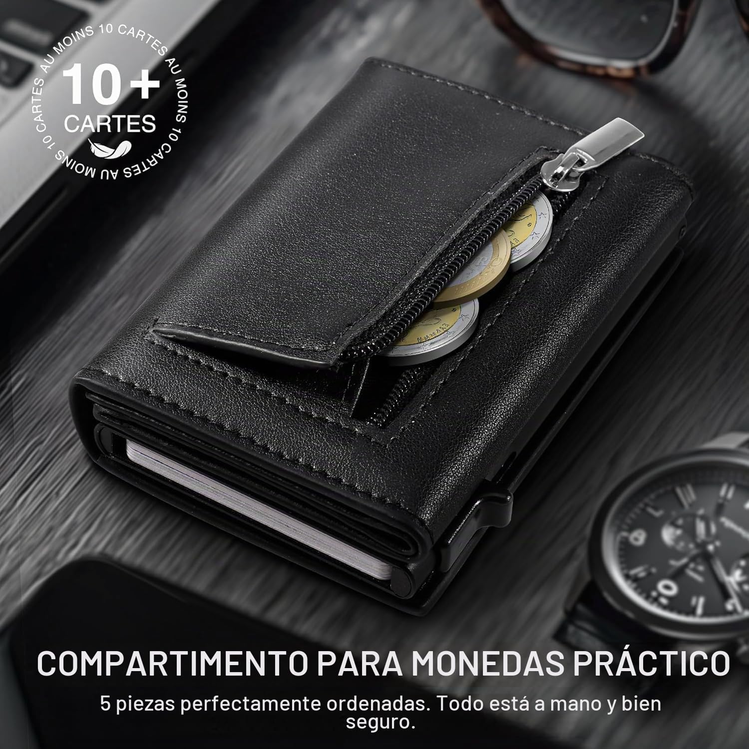 Thumbnail 6 de TEEHON Cartera Hombre de Cuero con Bloqueo RFID y Tarjetero Emergent