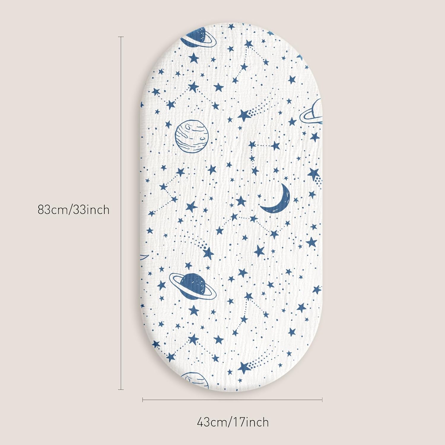 Thumbnail 6 de 3er-Pack Spannbettlaken für Laufgitter & Stubenwagen aus 100% Musselin-Baumwolle (Planet)