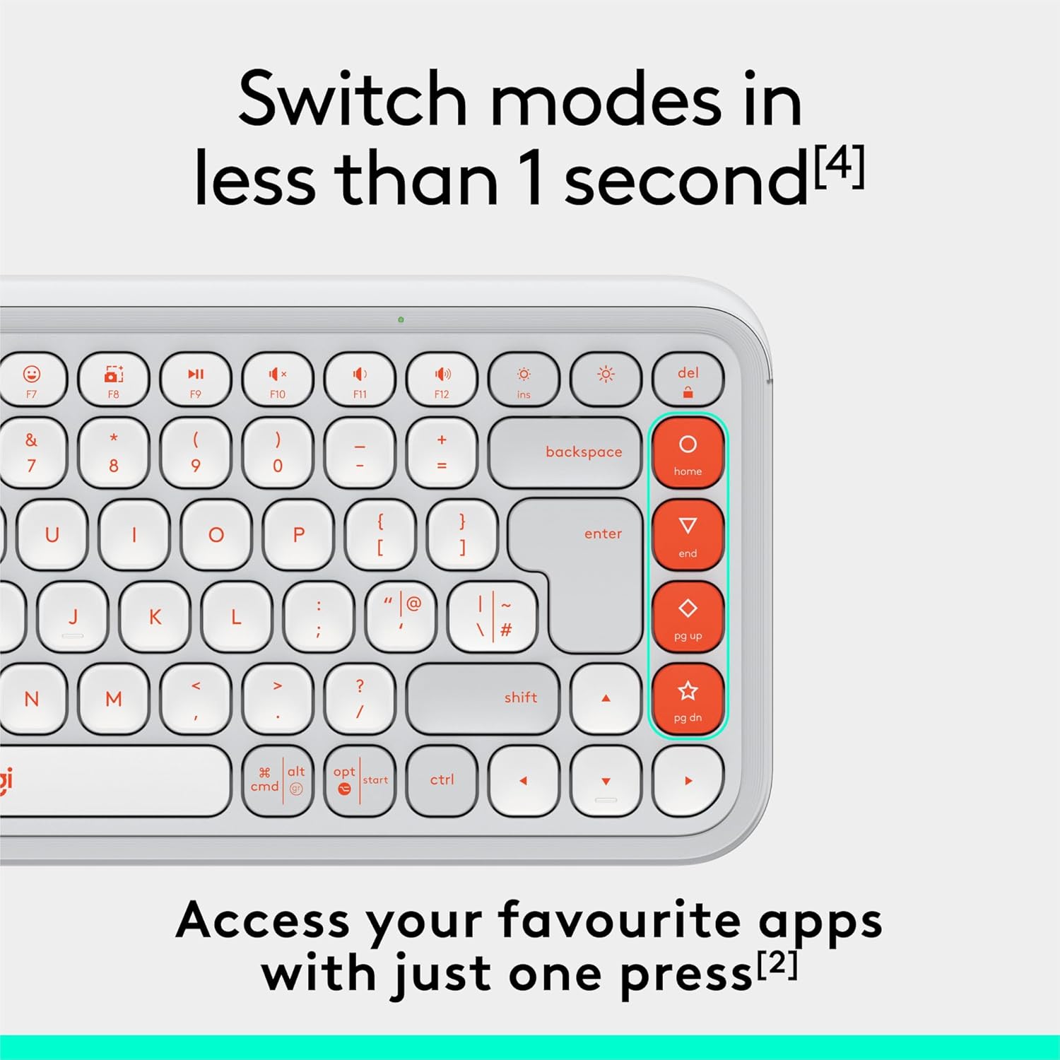 Thumbnail 4 de Logitech POP Icon Keys Wireless Bluetooth Keyboard (QWERTY UK English) – White