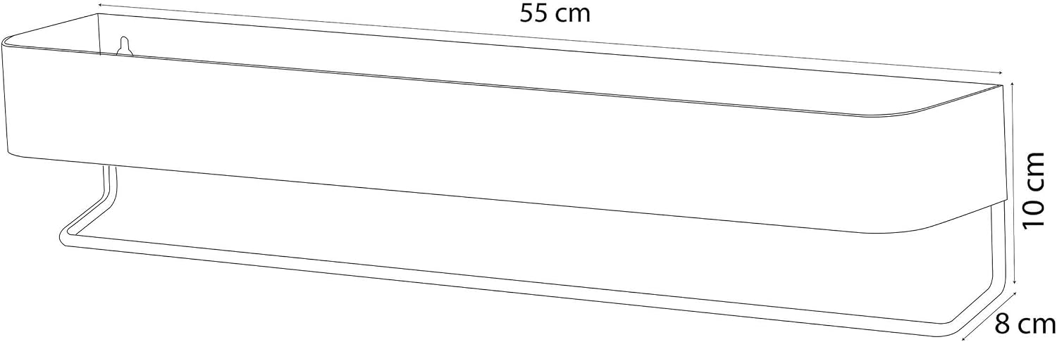 Thumbnail 6 de Sealskin Brix – biały wieszak ścienny na ręczniki z półką, 55 cm
