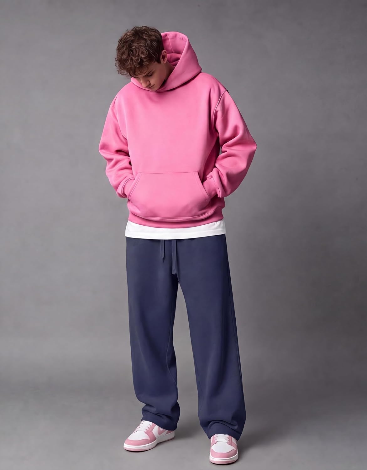 Detalle de COOFANDY Men's Wide-Leg Sweatpants, Cotton Blend
