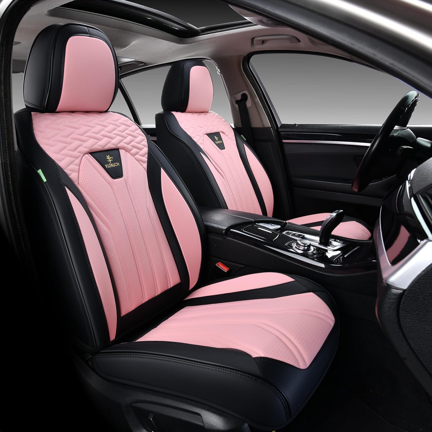 Detalle 2 de FLORICH Leather Seat Covers Pink 5-seat