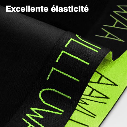 Detalle de Fullluwaa Fitted Boxers Shorty (Lot de 8) Homme Coton – Noir