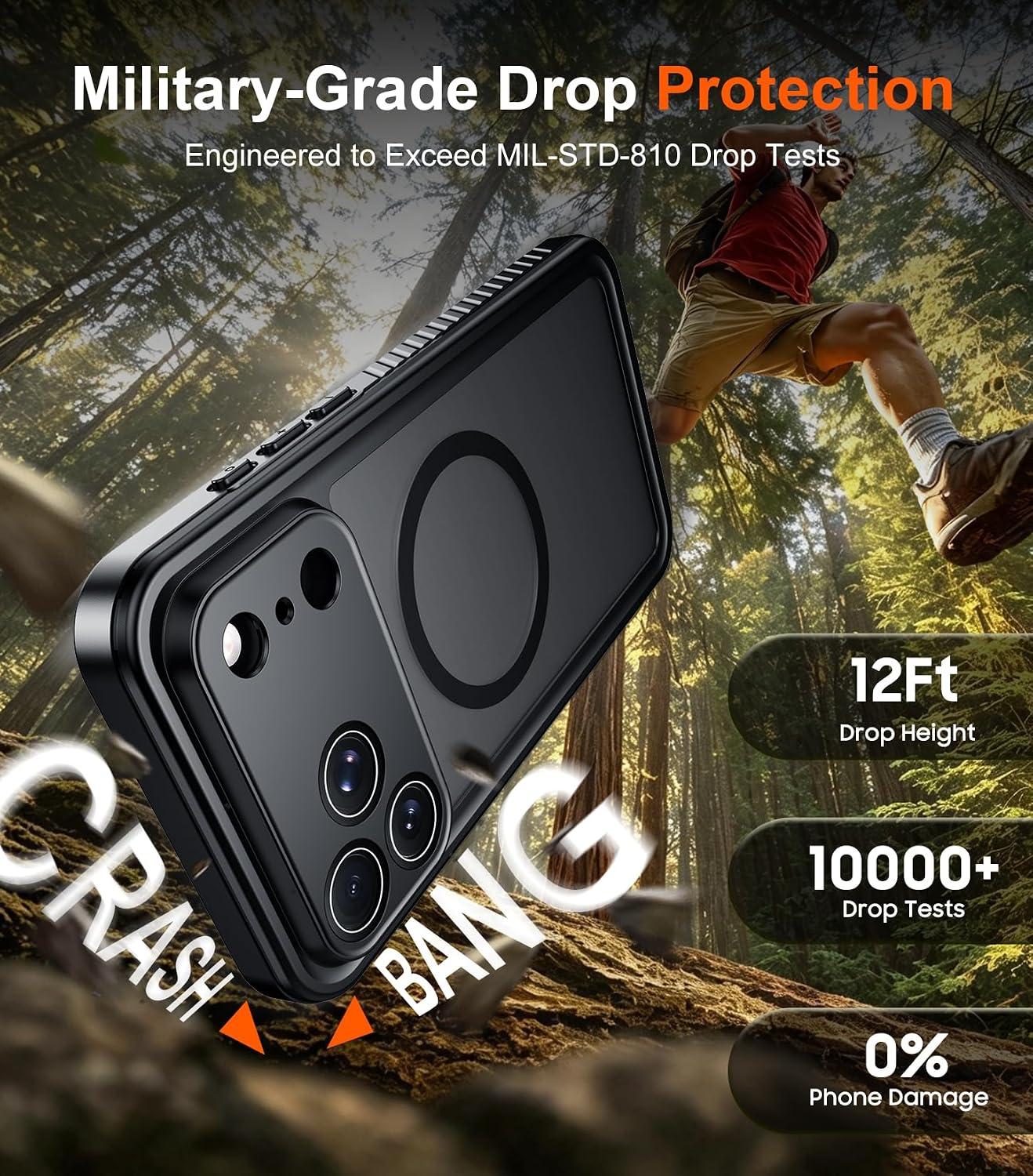 Detalle 1 de Temdan Waterproof Case for iPhone 18 Pro Max, IP68 and MagSafe Compatible