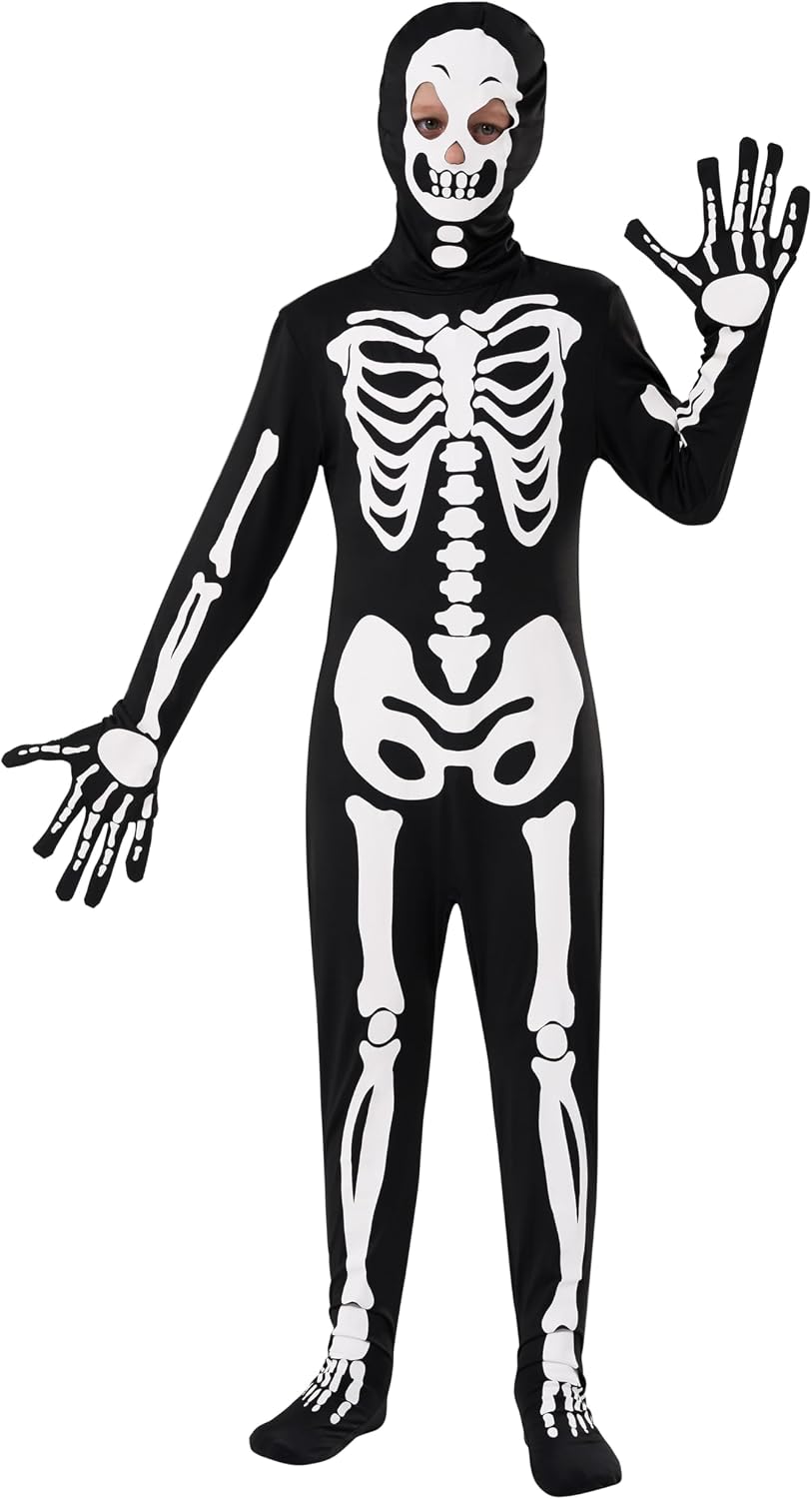 Detalle de Spooktacular Creations Kids' Skeleton Costume, Polyester