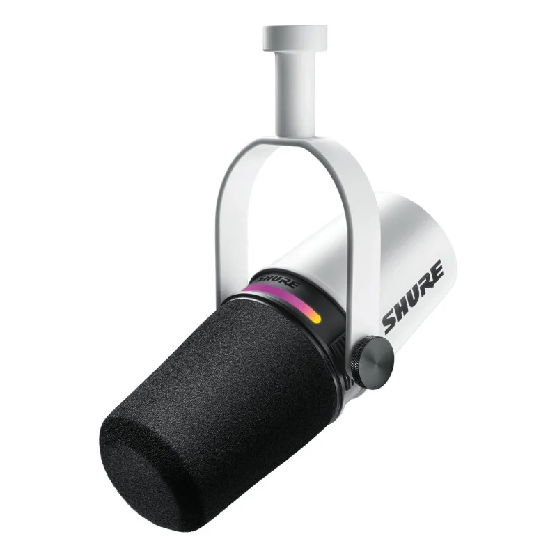 Detalle de Shure MV7+ micrófono USB XLR para podcast