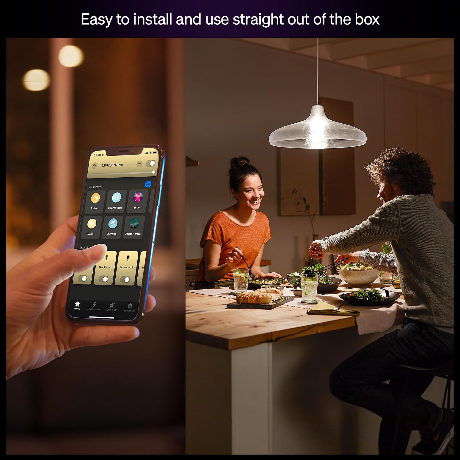 Detalle de Philips Hue A19 Smart LED Bulb 4-Pack 9W
