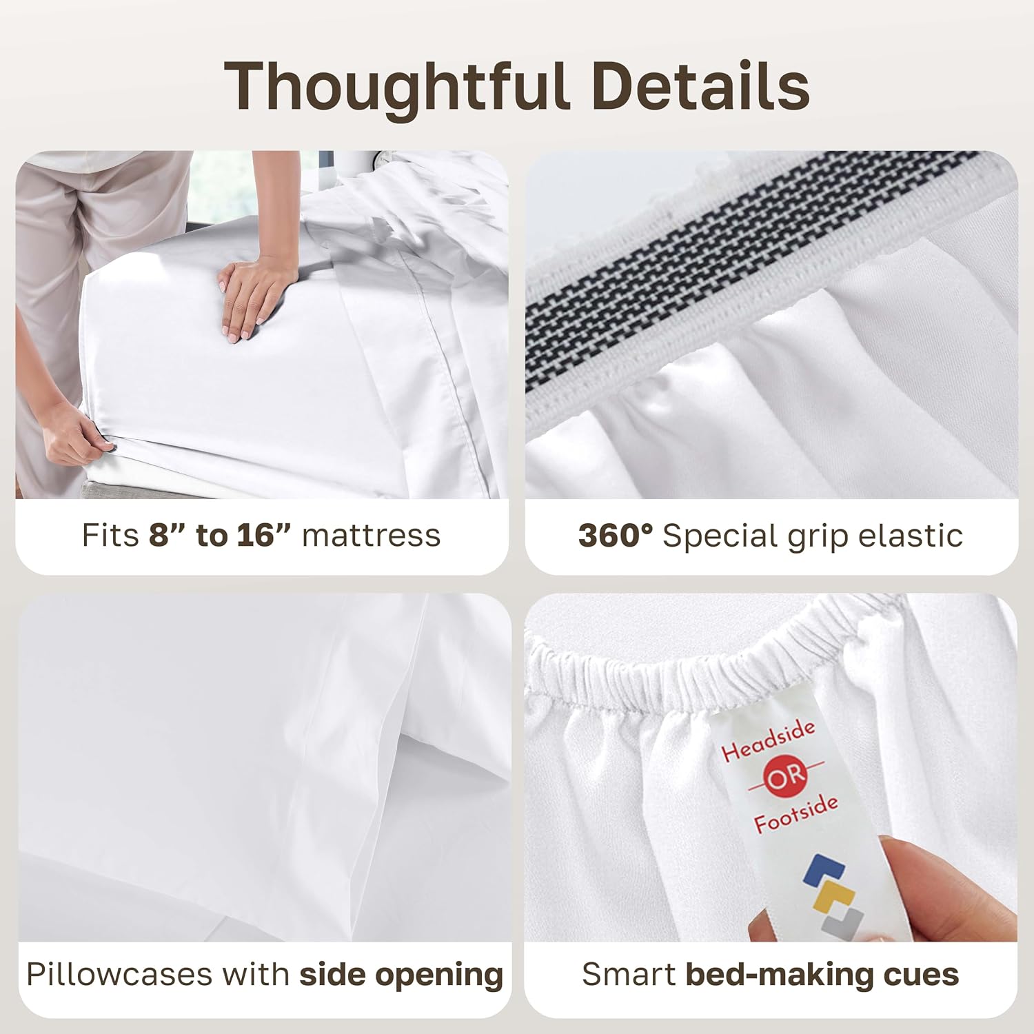 Thumbnail 4 de California Design Den King Size Sheets Set - 1000 Thread Count Cotton King Bed Sheets 📏
