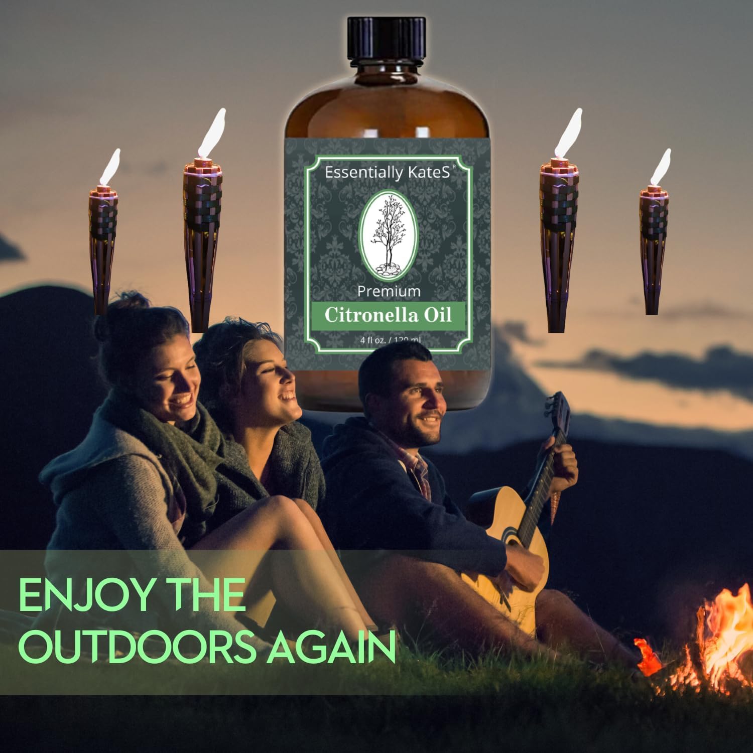 Detalle de Essentially KateS Premium Citronella Oil 4 Fl Oz — 100% Pure and Natural