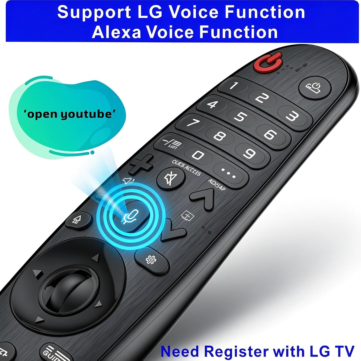 Detalle de Replacement for LG TV Remote with Voice Control and Pointer (AKB75855501, MR650A, MR24/GA, MR23/GA, MR22/GN, MR21/GC, MR20/GA, MR19/BA, MR18/BA) for 2019–2025 LG Smart TVs