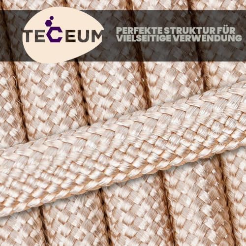 Detalle de TECEUM Paracord 550 Typ III – 4 mm Nylon Schnur, Beige, 30 m, Mil-Spec
