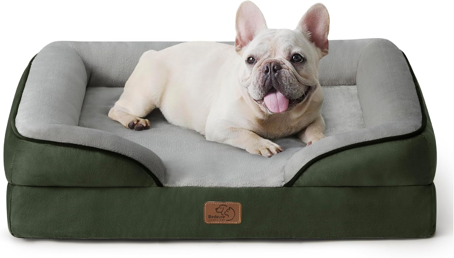 Detalle de BEDSURE orthopädisches Hundebett Ergonomisches Hundesofa – 71x58 cm, für kleine Hunde, eierförmiger Kistenschaum, rutschfest, tannengrün