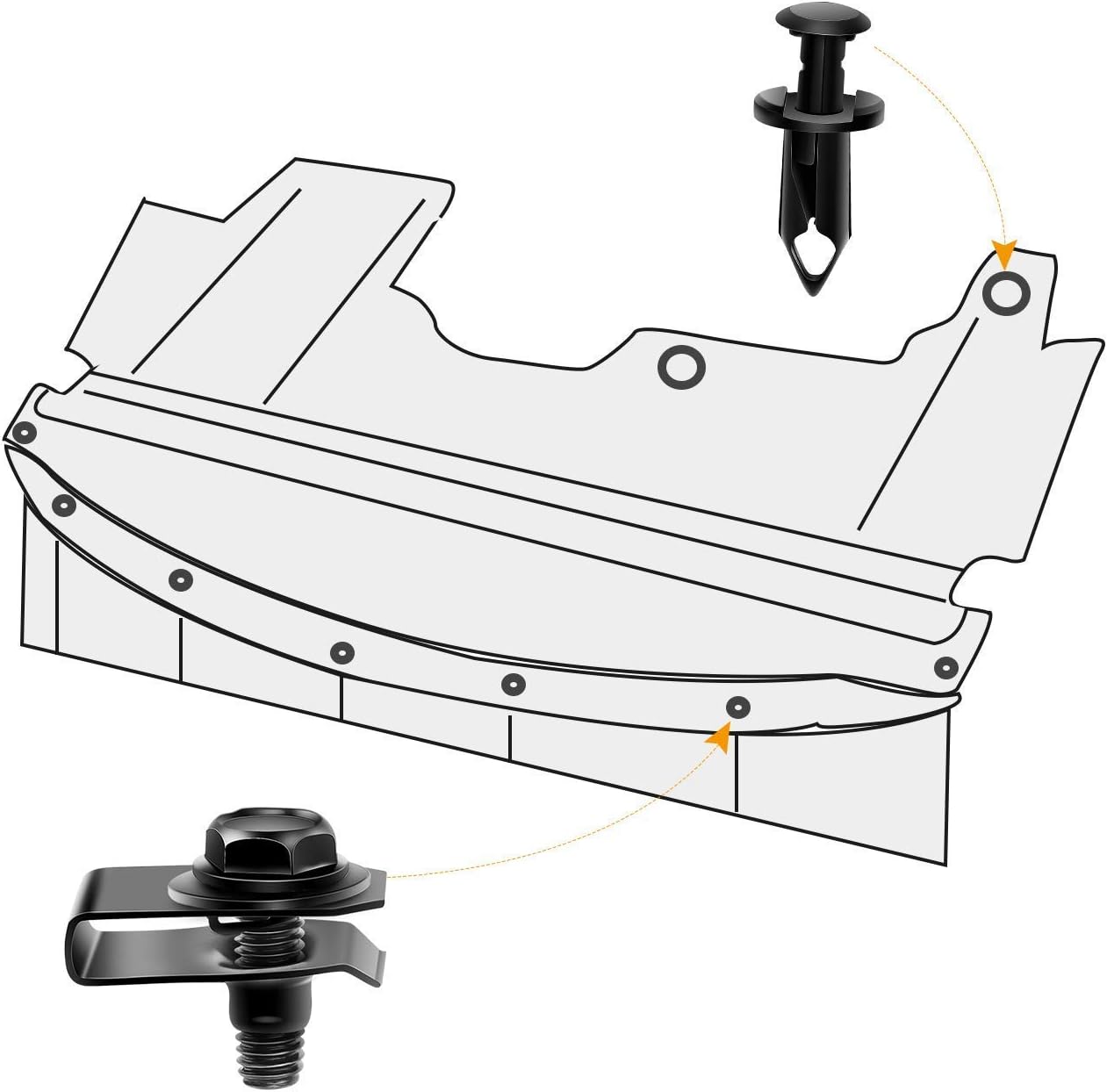 Thumbnail 6 de GOOACC GRC-70 35PCS Splash Shield Fastener Kit
