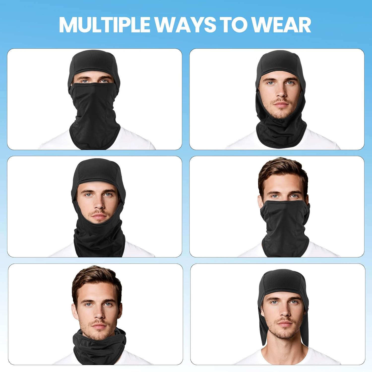Detalle de Huccik Cagoule Chaude Hiver Coupe-Vent – Masque Visage polyvalent pour sport et outdoor