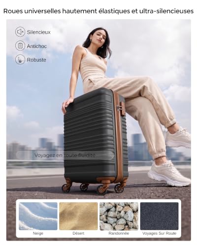 Detalle de COOLIFE Ryanair Valise Cabine 55x35x20 cm et EasyJet Cabine 40x30x20 cm – Bagage de cabine polyvalent