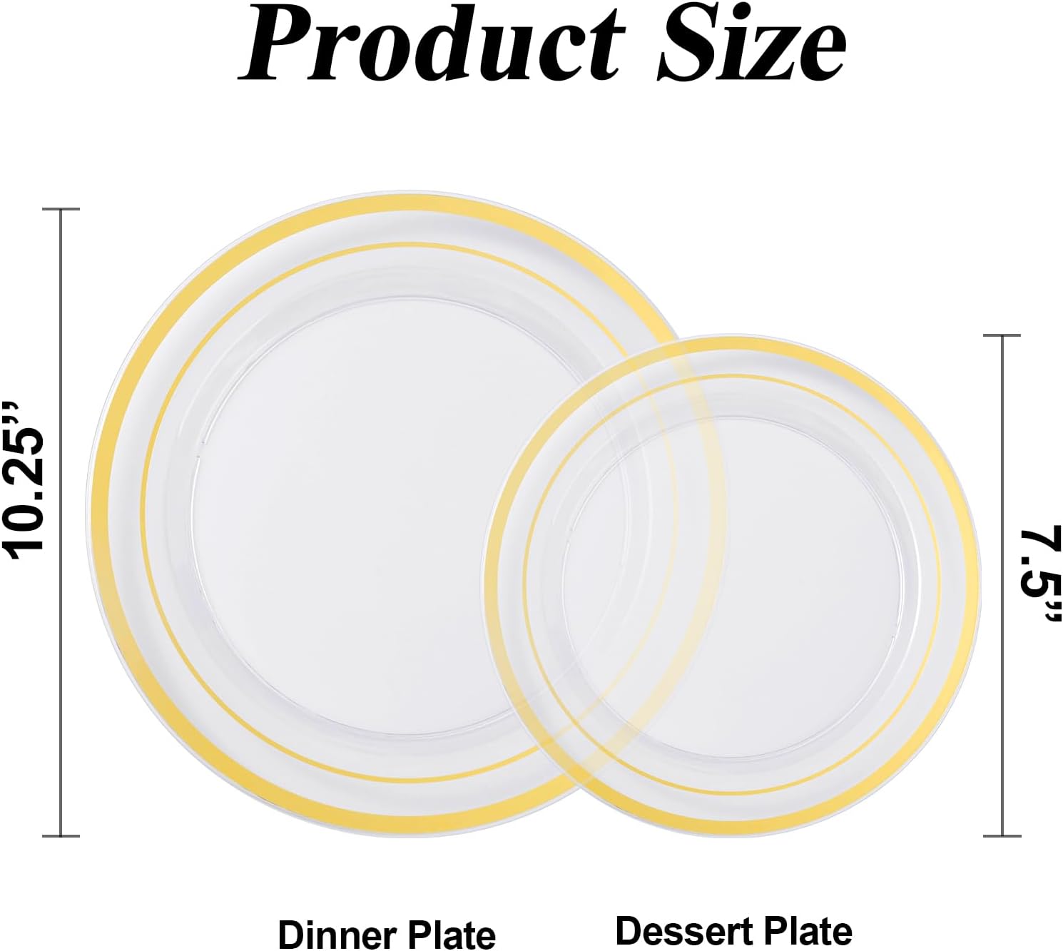 Detalle 2 de BESTSTAR Gold Plastic Plates Set 200pcs