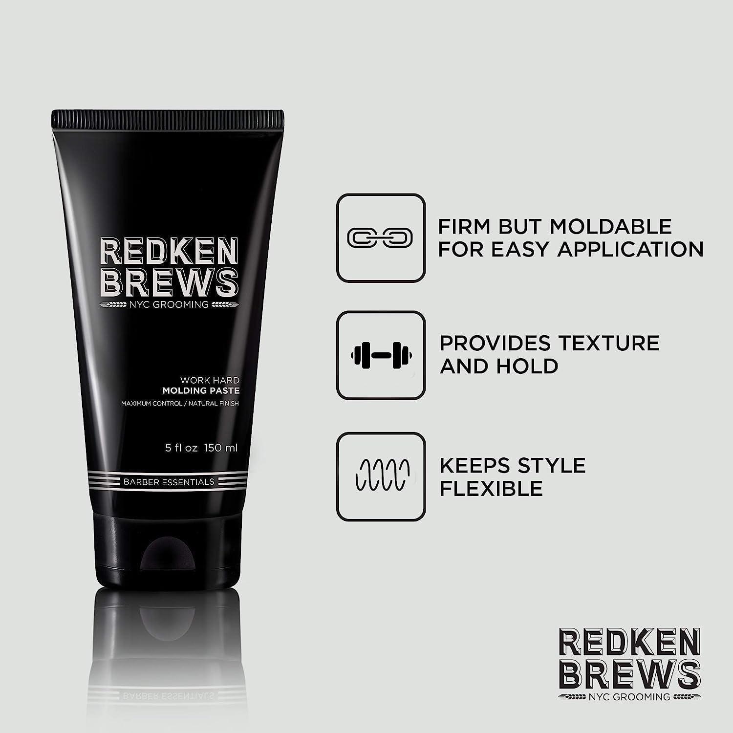 Detalle 2 de REDKEN Brews Work Hard Molding Paste P2066000, 150 ml
