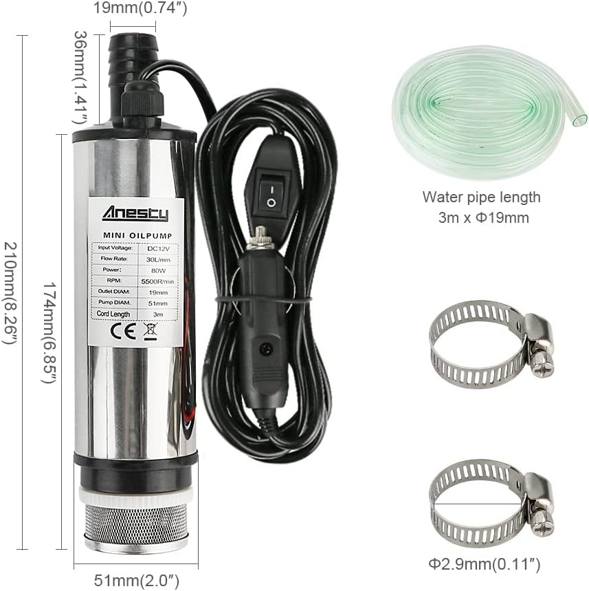 Detalle 1 de Edelstahl Transfer Pumpe 12V 51 mm