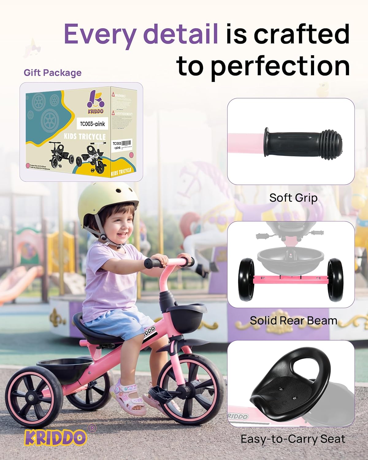 Thumbnail 1 de KRIDDO Tricycle for 2-5 Year Olds — Toddler Trike 24 months 🎲