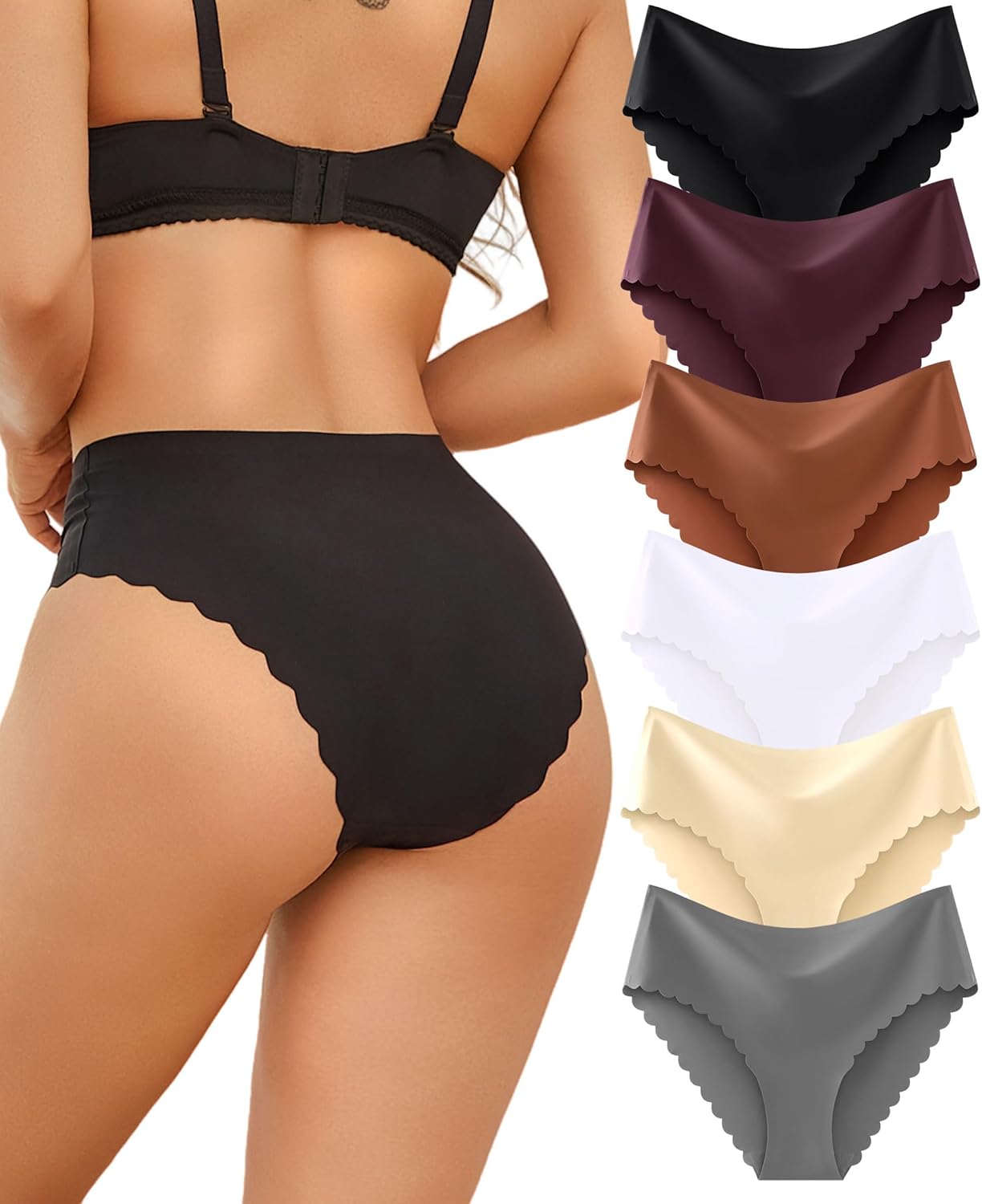 Detalle de Sth Big Culotte sans Couture Femme Taille Haute – Lot multipack, parfaite invisibilité et confort
