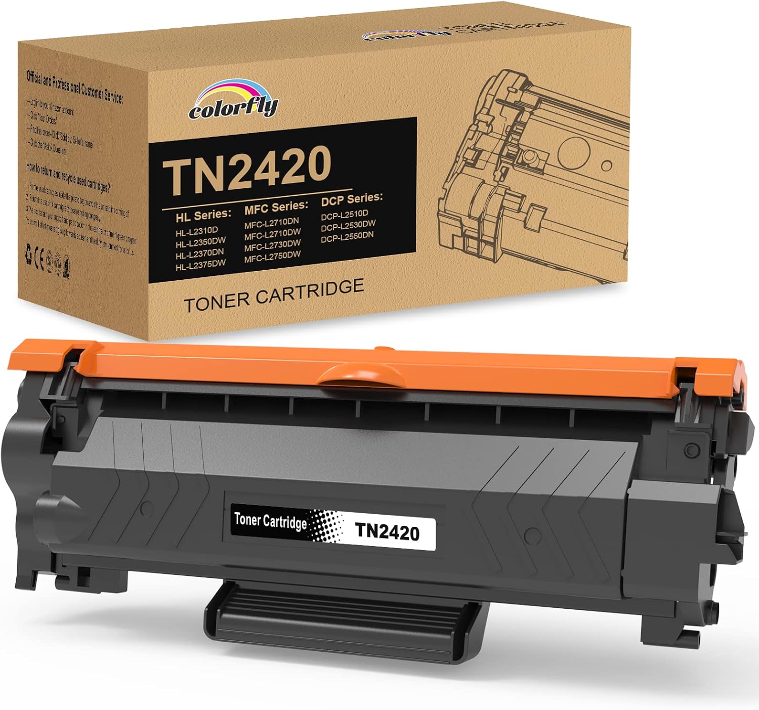 colorfly TN2420 ✒️ Cartucho de Tóner Compatible para Brother