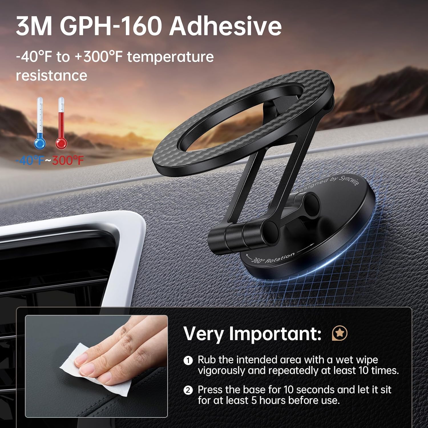 Thumbnail 6 de SYNCWIRE Fits MagSafe USr Mount: Magnetic Phone Holder for USr Dashboard