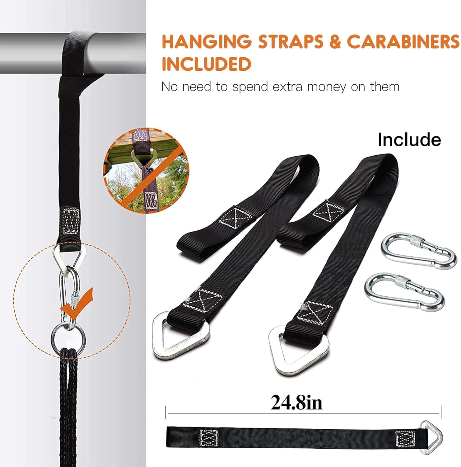 Thumbnail 3 de PACEARTH 40 Inch Saucer Tree Swing with 2 Hanging Straps, Adjustable Braided Ropes, 900lb Capacity