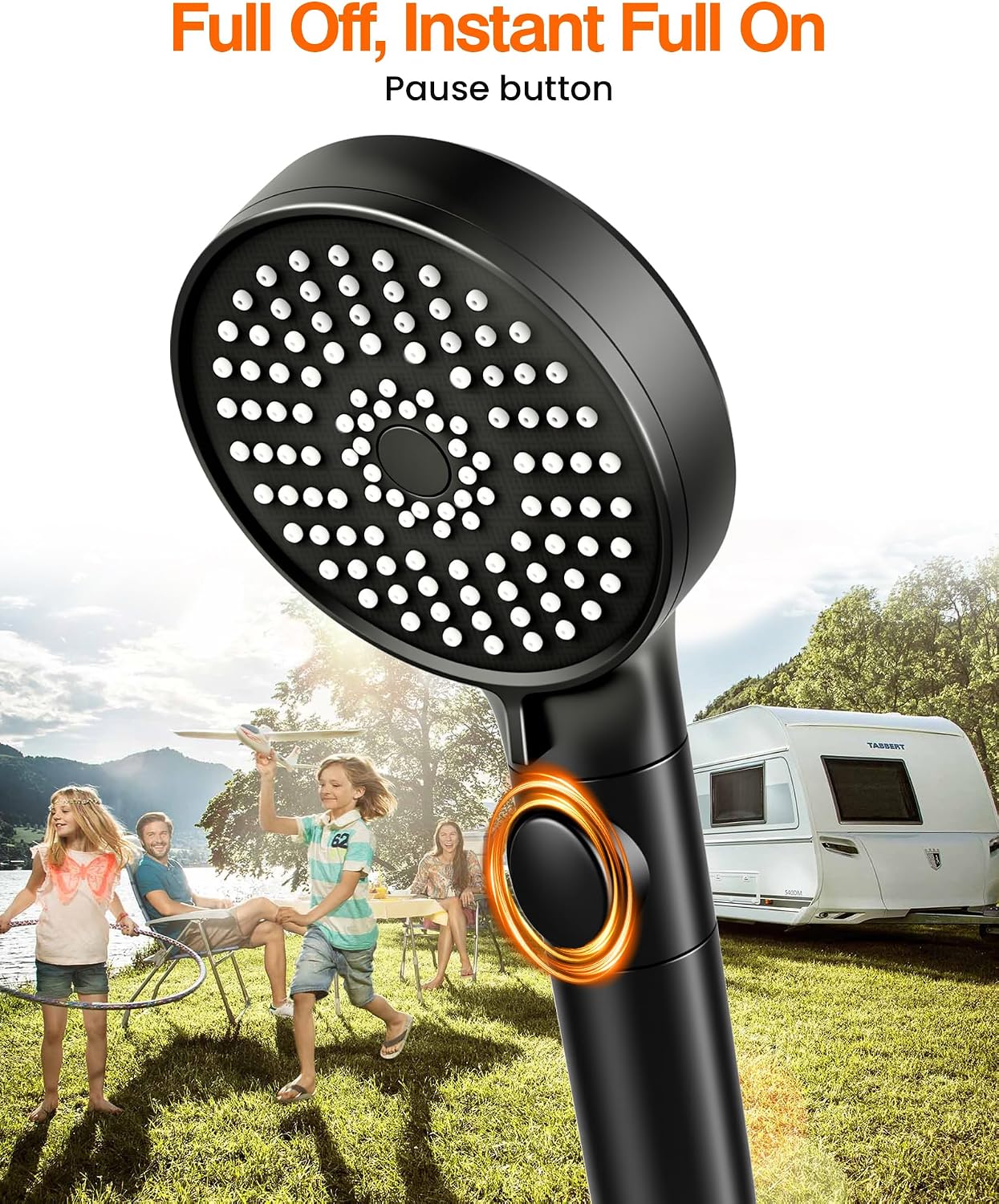 Detalle de ECOHARV EARV01 RV Handheld Shower Head, 5 Modes, Matte Black