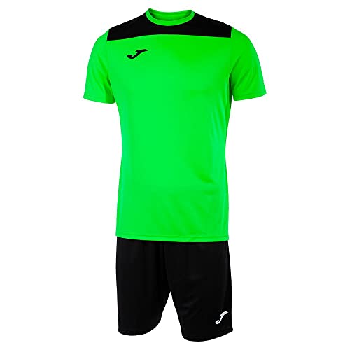 Detalle de Joma Set Phoenix II verde flúor y negro: conjunto de entrenamiento ligero de dos piezas