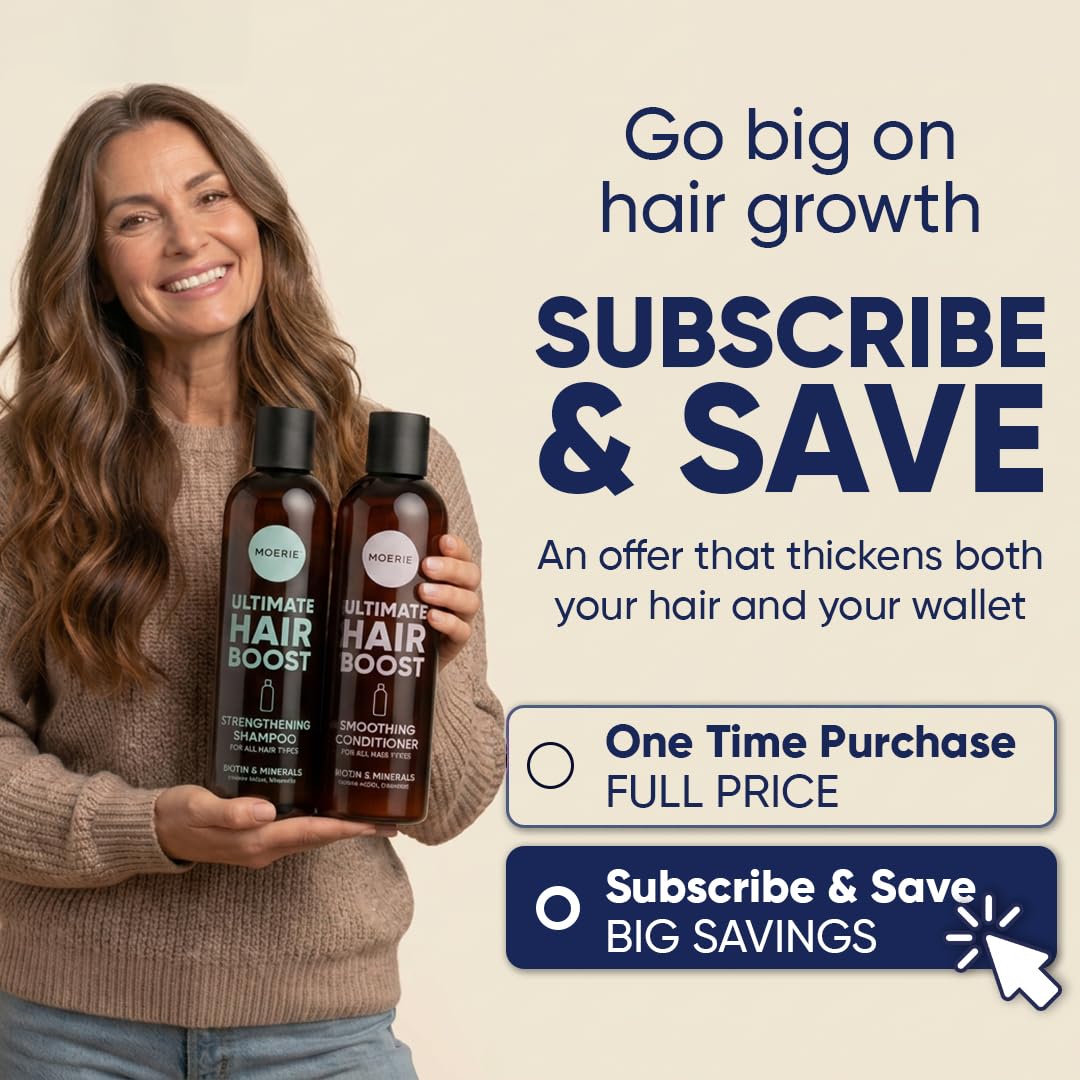 Detalle 2 de Moerie Hair Growth Shampoo and Conditioner Set (Biotin + Rosemary) for Thinning Hair