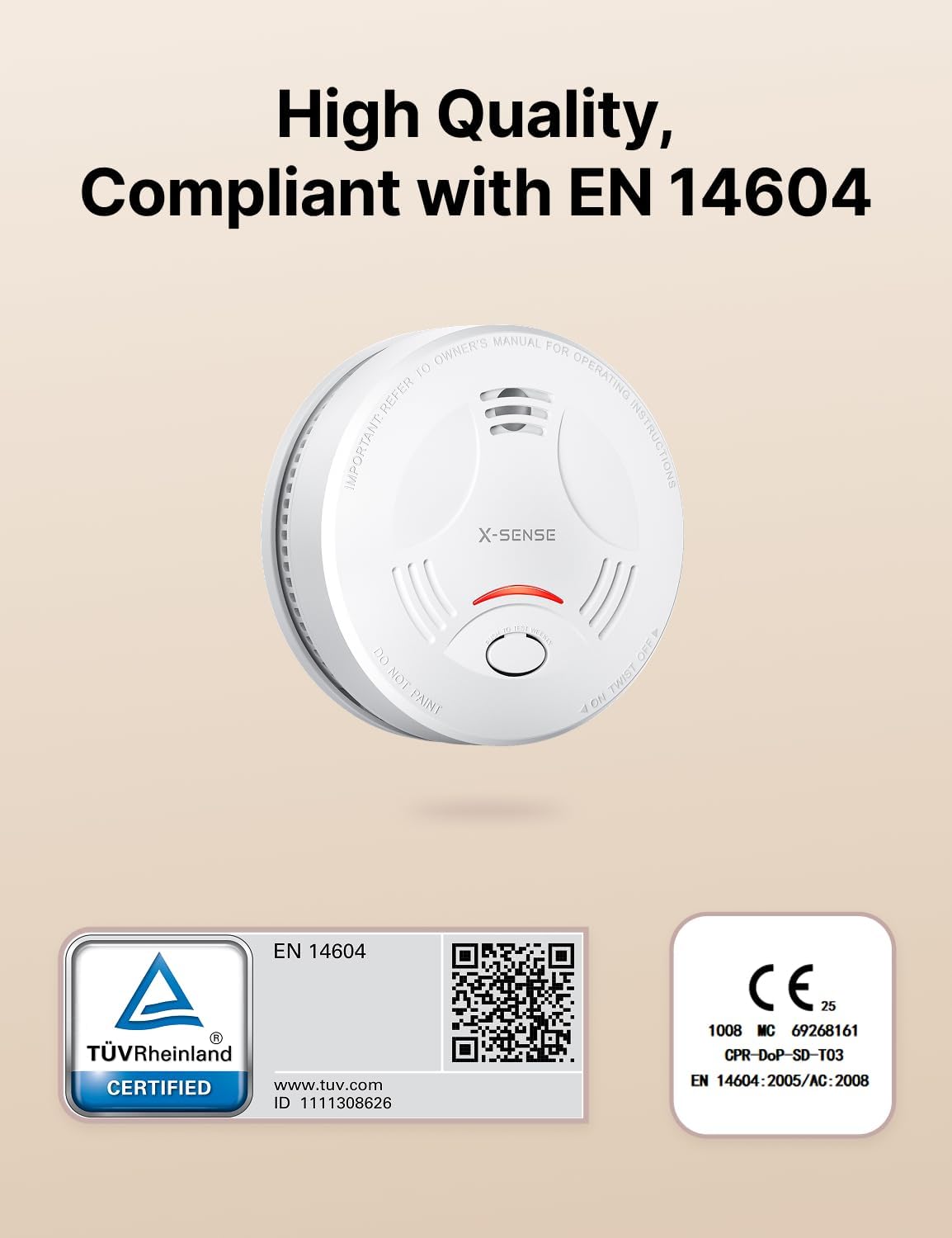 Thumbnail 2 de X-Sense SD11-MR Smoke Alarm with SBS50 Base Station (3-Pack) for X-Sense Home Security App