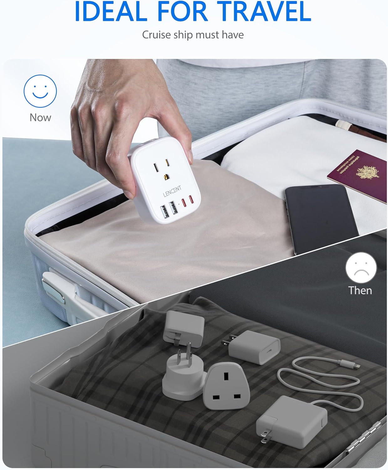 Thumbnail 6 de LENCENT PA050USIN Type D Travel Adapter, 4 Outlets and 4 USB Ports
