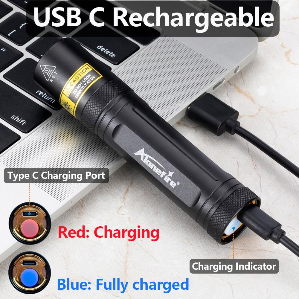 Thumbnail 4 de Alonefire SV77 395nm UV Torch – 10W USB-C Rechargeable Black Light