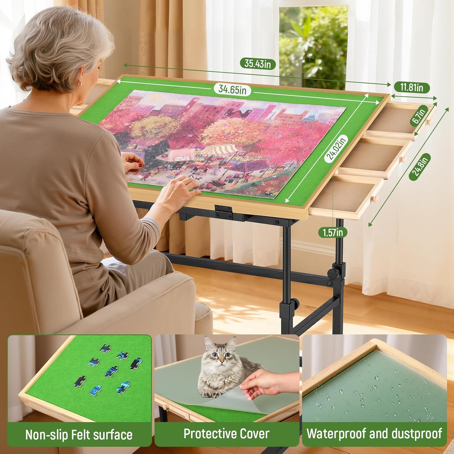 Thumbnail 6 de Tranqio 1500 Jigsaw Puzzle Table đź§©