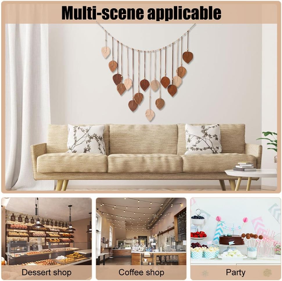 Thumbnail 1 de BDKMMS Large Macrame Wall Hanging – Leaves with Wooden Bead Detail