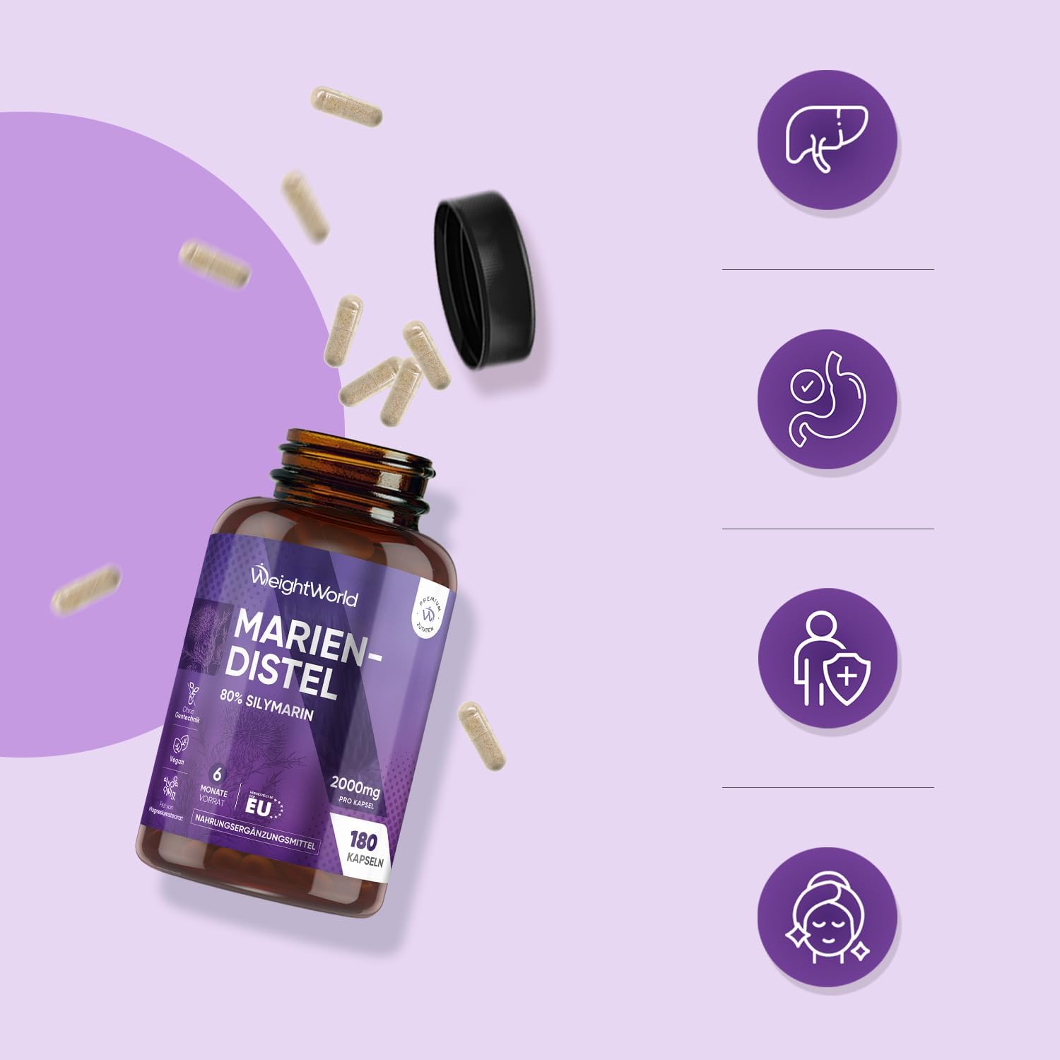 Thumbnail 6 de WeightWorld Mariendistel Kapseln 180 Stück