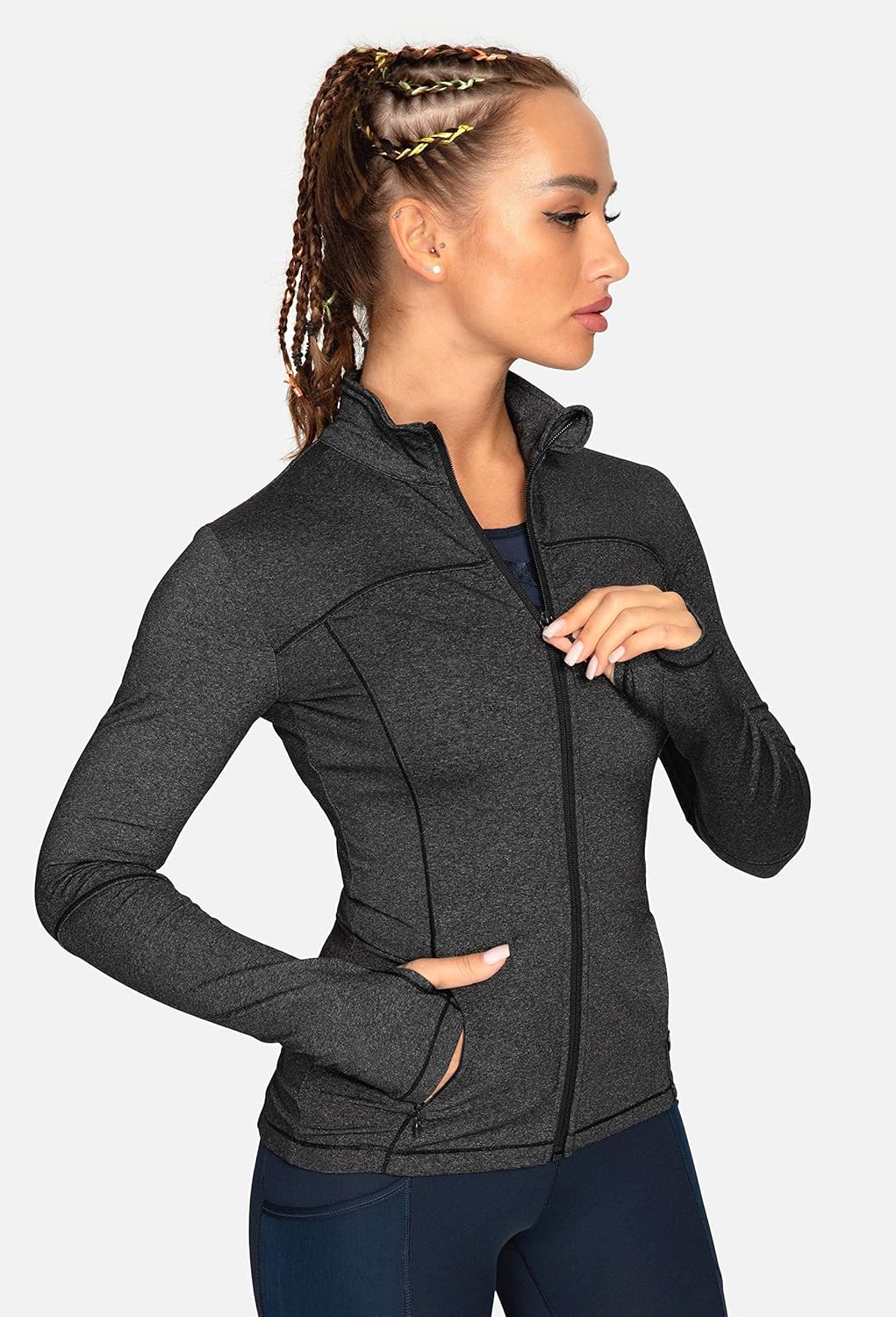 Thumbnail 3 de QUEENIEKE Women's Running Jacket: Ultra-Lightweight, Breathable Full-Zip Track Jacket for Yoga, Running, and Gym