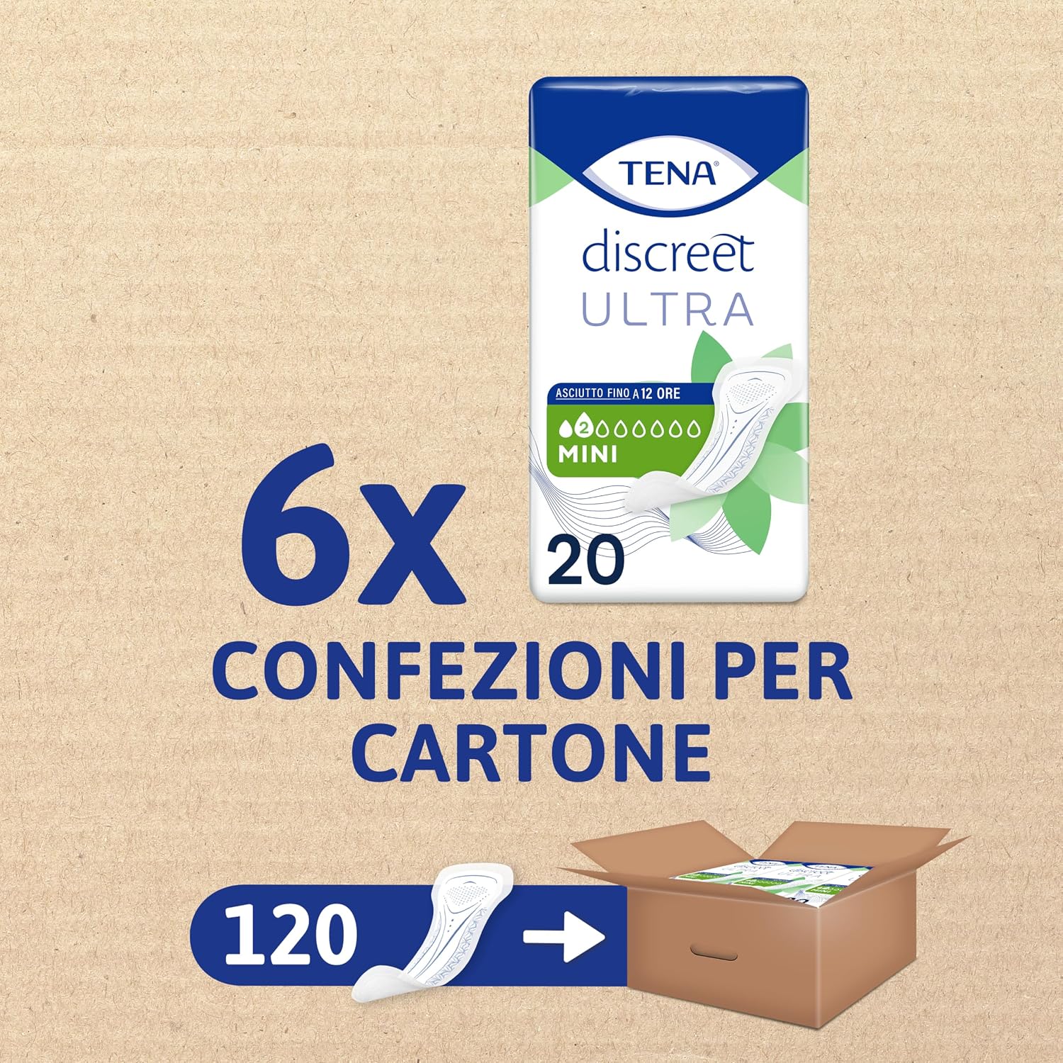 Thumbnail 1 de TENA Discreet Mini Ultra Pacco Scorta Mensile – Assorbenti per perdite urinarie femminili, discreti e confortevoli