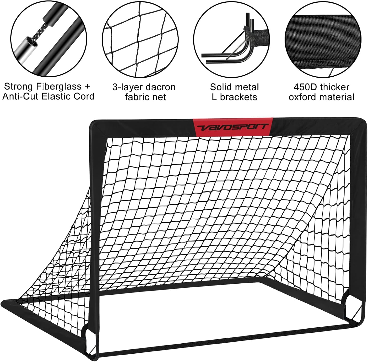 Thumbnail 2 de Kids Football Goals for Garden Set – 2 x 4ft x 3ft Portable Pop-Up Goals with Ball & Accessories