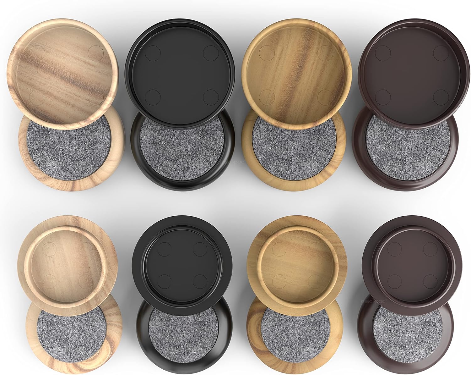 Thumbnail 1 de Medipaq Felt Castor Cups 60mm for Chairs