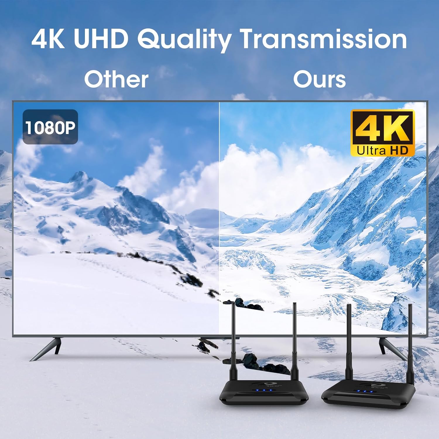 Thumbnail 2 de BEQOOL Wireless HDMI Extender-Set 4K 30 Hz (Sender & Empfänger) 820Ft/250 m mit IR