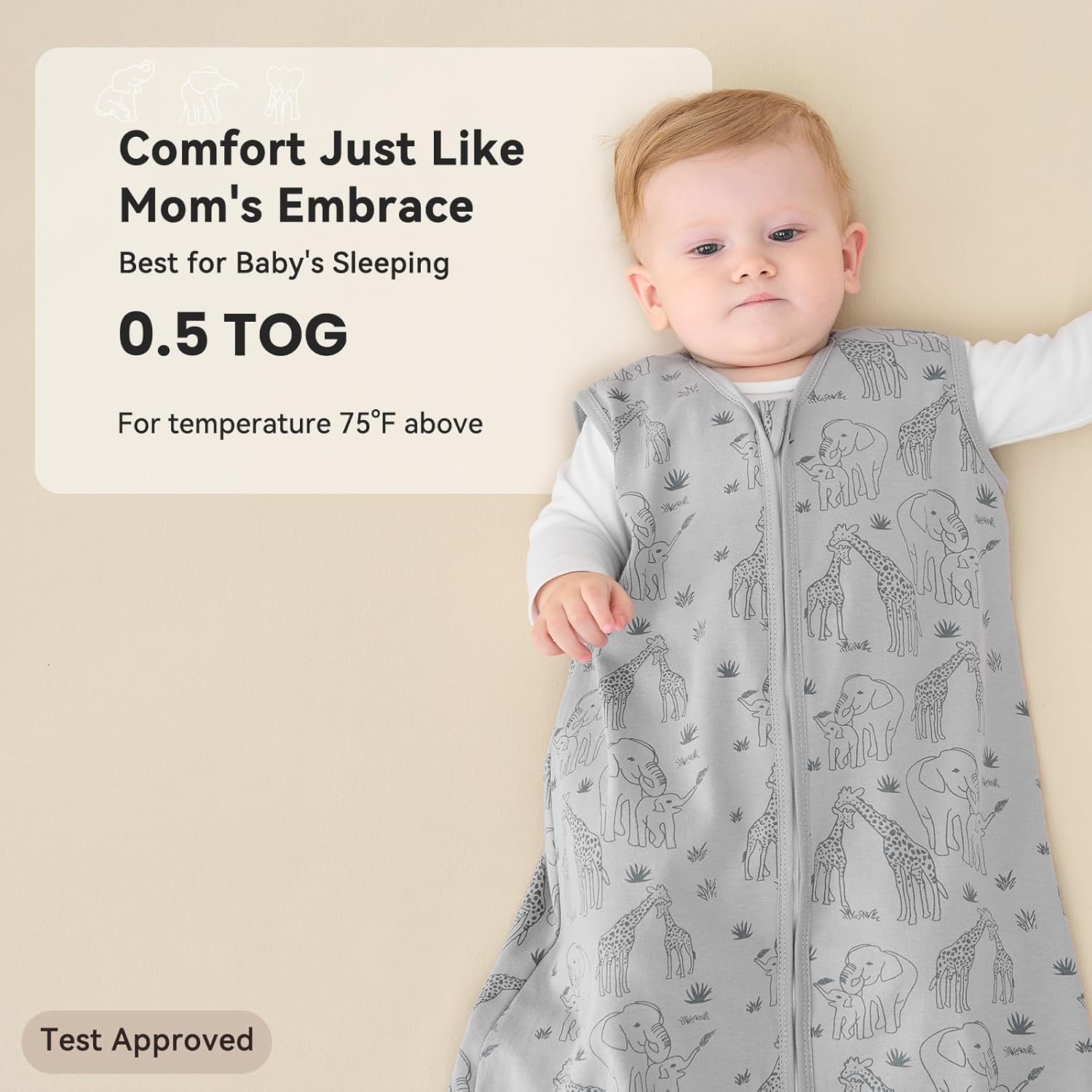 Thumbnail 4 de Unnivoll 3er-Set Babyschlafsack Sommer 0,5 Tog (100 % Baumwolle) – 0–6 Monate, 67 cm