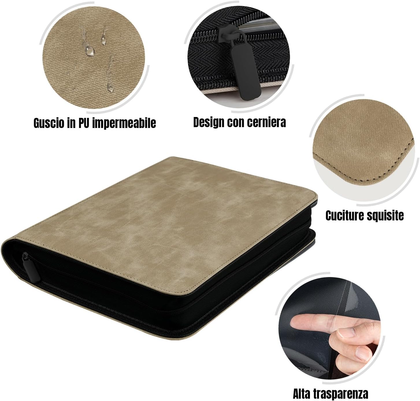Thumbnail 5 de Tolesum Organizzatore decorativo e contenitore per toploader (112 scomparti) con 10 top loader – Cachi
