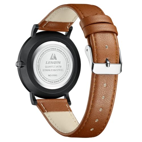 Detalle de LN LENQIN Montres Hommes – Montre analogique à quartz étanche 43 mm