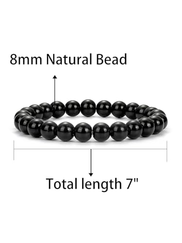 Detalle de Aretas Black Tourmaline Eye of The Tiger Hematite Crystal Beaded Bracelet for Women