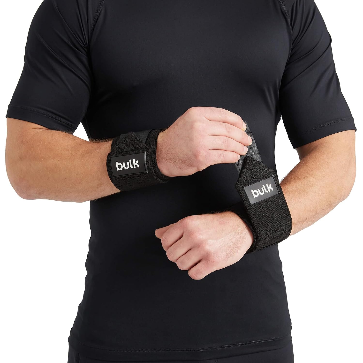 Detalle de Bulk Polsiere per sollevamento pesi – coppia di polsiere comode con ampia strap in velcro