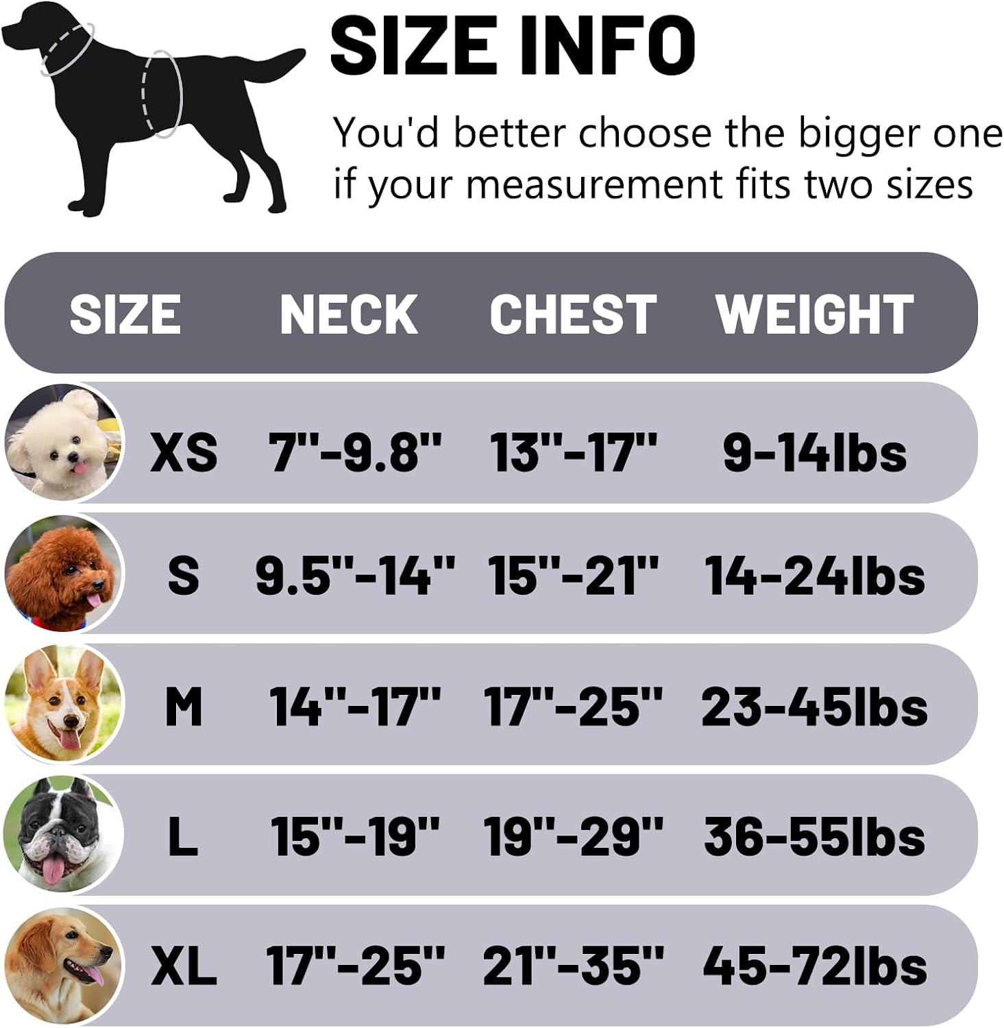 Thumbnail 1 de Belababy Soft No Pull Dog Harness XS (X Small) – adjustable service dog vest with safety buckle, reflective & breathable outdoor training harness (Gray)