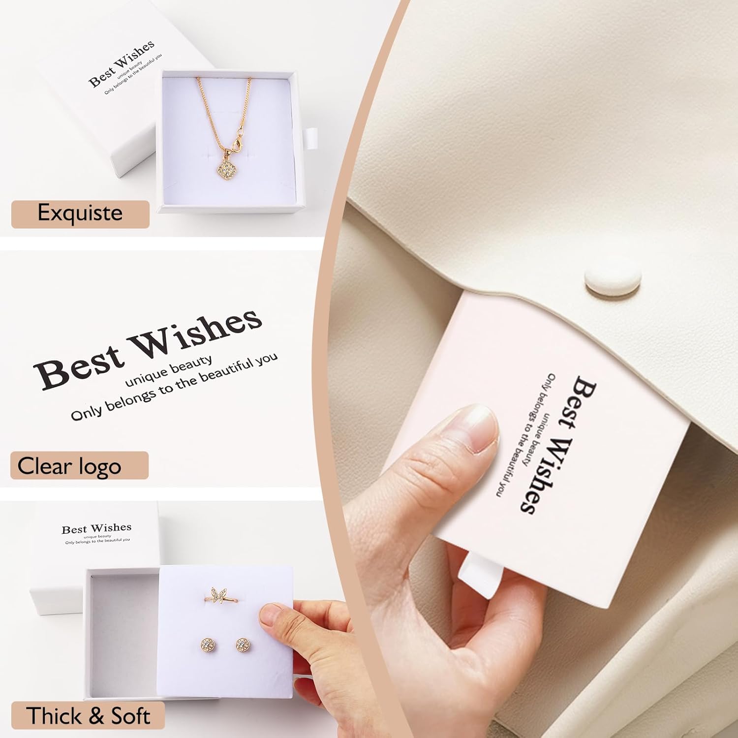 Thumbnail 3 de La Desire 4 Pack jewellery gift boxes with PU leather pouches (set of 4)